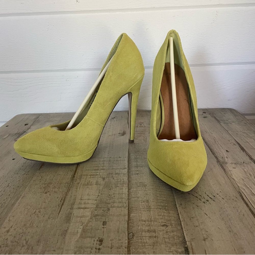ASOS Lime Green Suede Pointed Toe High Heel Shoes Size 6 - Picture 7 of 13